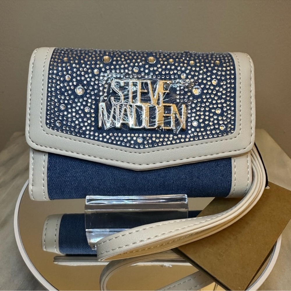 Steve Madden Brett Denim Wallet Wristlet NWT - Picture 1 of 9